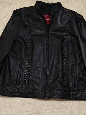 Indian Motorcycle Women's Charlotte Leather Racing Jacket Black Size 2XL